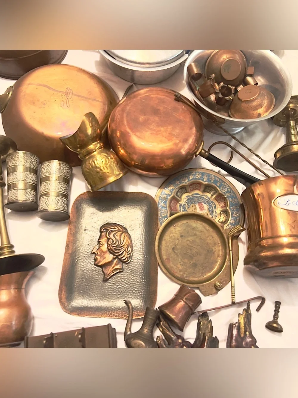 Vintage Antique Mixed Copper and Brass Decorative Kitchenware Set - Copper/Brass